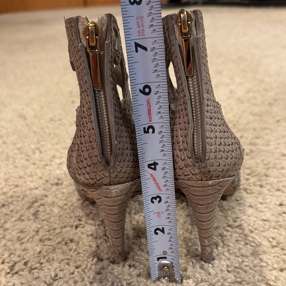 Dior Grey Python Embossed Paradis Cutout Sandals - image 6